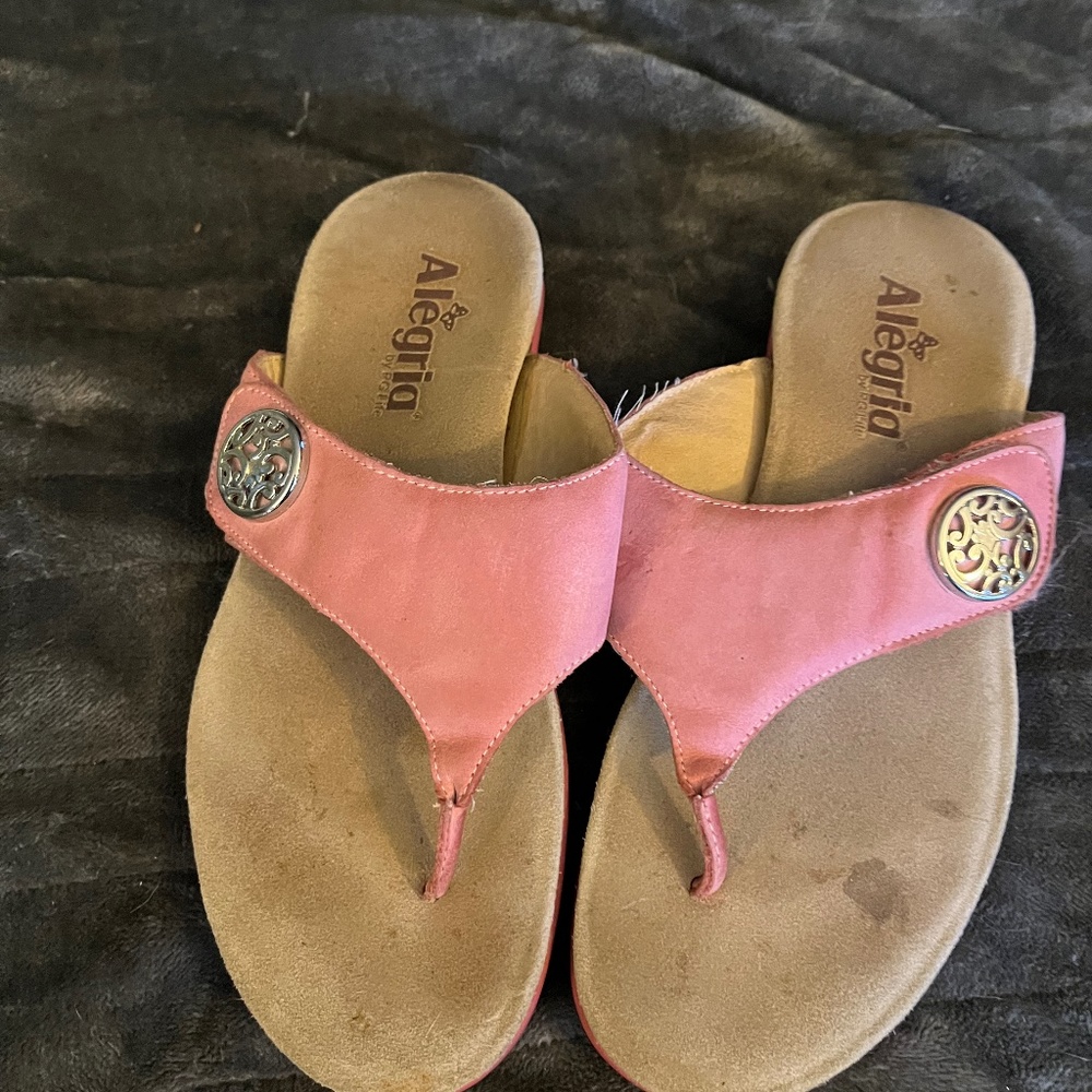 Alegria Pink Leather Sandal